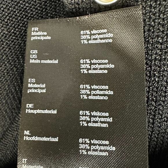 Maje Sweater Womens 1 US Small Black Cardigan Metallica Grommet Pockets Rock - Picture 9 of 14